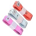 Measuring Tape - Body Measurement Inch Tape - 60 Inches/150 CMs - Double Side Rulers, Fiberglass, Flexible, Portable,Sewing, Dress Making Tailor's Tape-P3 (Pink, White,Orange)
