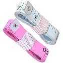Measuring Tape - Body Measurement Inch Tape - 60 Inches/150 CMs - Double Side Rulers, Fiberglass, Flexible, Portable,Sewing, Dress Making Tailor's Tape-P2 (Pink, White)