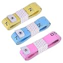Measuring Tape - Body Measurement Inch Tape - 60 Inches/150 CMs - Double Side Rulers, Fiberglass, Flexible, Portable,Sewing, Dress Making Tailor's Tape-P3 (Pink, Blue, Yellow)