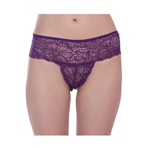 women39s polyestersexy lace thong pantybikini briefslow waist underwearstylish designer innerwearcolour-purple sz-s