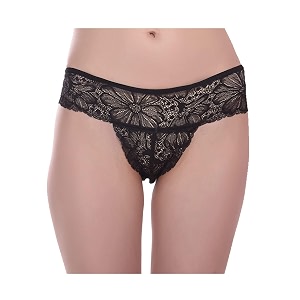 women39s polyestersexy lace thong pantybikini briefslow waist underwearstylish designer innerwearcolour-black sz-l