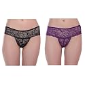 Bureaucrat Women's Polyester, Lace Thong Panty/Bikini Briefs/Low Waist Underwear/Stylish Designer Innerwear