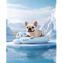 BurgeonNest Cooling Small Dog Pillow for Puppies and Cats,(Cool Blue, Medium)