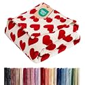 Burgundy Hearts Blanket Queen Size - Flannel Fleece Luxury Queen Blanket