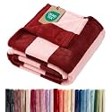 Burgundy Stripe Blanket Cal King Size - Flannel Fleece Cal King Blanket