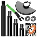 BURMONG Angle Grinder Attachment Kit with 4 Extension Shaft (1.96", 2.75", 3.9", 5.5"), 2 Pcs Flange Nut, 1 Spanner Wrench, 1 Disc Guard - 5/8"-11 Arbor for Extend 4-1/2" Angle Grinder