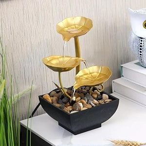 tabletop fountainwater fall indoorsfountain desktop 3-tier indoor relaxation fountains waterfalllotus fountain mini waterfall for indoor spaces