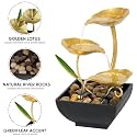 Tabletop Fountain,Water Fall Indoors,Fountain Desktop 3-Tier Indoor Relaxation Fountains Waterfall,Lotus Fountain Mini Waterfall for Indoor Spaces