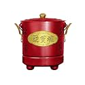 Burn Barrels Outside, Garden Furnace Burn Bin with Lid and Handle, Trash Burning Containers for Ancestor Money Debris Wood Trash Leaves(Red,65cm)
