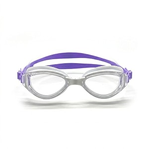 burnlab swimming goggles with power lens for clear underwater vision adjustable fit unisex purple and white pw 20