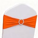 Burnt Orange Chair Sashes 50 Pack, Spandex Halloween Chair Sashes, Orange Chairs Bands for Party Banquet Theme Event Decor