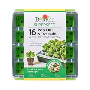 burpee superseed seed starter tray  16xl cells  reusable amp dishwasher safe  to start vegetable seeds flower seeds amp plant seeds  deep root