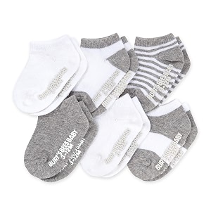 burt39s bees baby unisex baby 6-pack ankle socks with non-slip grips made with organic cotton
