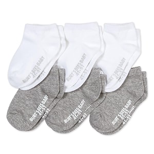 burt39s bees baby unisex baby 6-pack ankle socks with non-slip grips made with organic cotton