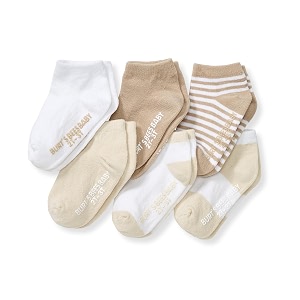 burt39s bees baby unisex baby 6-pack ankle socks with non-slip grips made with organic cotton