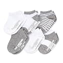 Burt's Bees Baby Unisex Baby, 6-pack Ankle Socks With Non-slip Grips, Made With Organic Cotton
