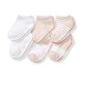 Burt's Bees Baby Unisex Baby, 6-pack Ankle Socks With Non-slip Grips, Made With Organic Cotton