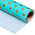 Burymento Blue Holographic Dots Wrapping Paper, Reversible Gold Gift Wrap for Birthday, Valentines, Mothers day, Graduation, Wedding, Fathers day, Baby Shower, Christmas (17in x 16.4ft)