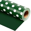 Burymento Green and White Dots Wrapping Paper, Reversible Pink Gift Wrap for Birthday, Valentines, Mothers day, Graduation, Wedding, Fathers day, Baby Shower, Christmas (17in x 32.8ft)