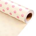 Burymento Pink and Beige Dots Wrapping Paper, Reversible Pink Gift Wrap for Birthday, Valentines, Mothers day, Graduation, Wedding, Fathers day, Baby Shower, Christmas (17in x 32.8ft)
