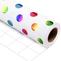 Burymento Rainbow Dots Wrapping Paper, Gift Wrap for Birthday, Valentines, Mothers day, Graduation, Wedding, Fathers day, Baby Shower, Christmas (17in x 32.8ft)