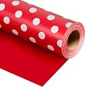 Burymento Red and White Dots Wrapping Paper, Reversible Pink Gift Wrap for Birthday, Valentines, Mothers day, Graduation, Wedding, Fathers day, Baby Shower, Christmas (17in x 32.8ft)
