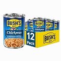 BUSH'S BEST 16 oz Canned Garbanzo Beans (Chickpeas), Source of Plant Based Protein and Fiber, Vegetarian, Low Fat, Gluten Free, (Pack of 12)