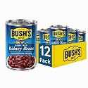 BUSH'S BEST 16 oz Canned Dark Red Kidney Beans, Source of Plant Based Protein and Fiber, Low Fat, Gluten Free, (Pack of 12)