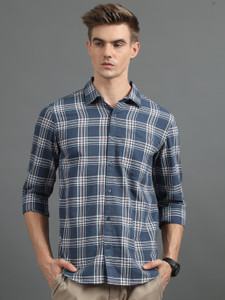Bushirt Men Checkered Casual Grey Shirt