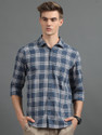 Bushirt Men Checkered Casual Grey Shirt