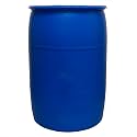 Bushman 55 Gallon Plastic Drum, Stackable Industrial Storage Barrel, Blue