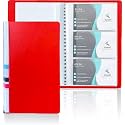 Business Card Organizer Business Card Holder Book, Portable Business Card Binder File Sleeve Storage, Business Card Holders, Name Card Holder for Men &amp; Women (Red, 120 Pocket)