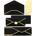 Business Envelopes with V-Flap,Gold Border 30 Pack #10 Envelopes Made of 150gsm Paper, Standard Envelopes with Gold Stickers for Office, Checks, Letter Mailing,9.45 x 4.13 Inches (Black)
