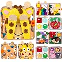 Giraffe Busy Book for Toddlers 3-5,Felt Quiet Book Sensory Learning Activity Books,Road Trip Toys for Toddlers Busy Board,Airplane Car Travel Toys, Gifts for Boys Girls 3