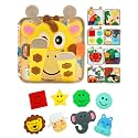 BizyKoady Busy Book for Toddlers 1-3, Montessori Toys for 1 Year Old, Kids Travel Toys, Educational Activity Book, Birthday Gifts for Boys &amp; Girls, Washable Felt Busy Board, Giraffe