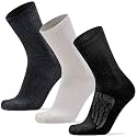 Busy Socks 3 Pack Merino Wool Blend Crew Hiking Running Thick Cushion Socks