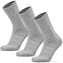 Busy Socks 3 Pack Merino Wool Blend Crew Hiking Running Thick Cushion Socks