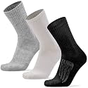 Busy Socks 3 Pack Merino Wool Blend Crew Hiking Running Thick Cushion Socks