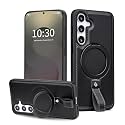 Butaiga for Samsung Galaxy S23 Plus Case Leather with Stand, Black