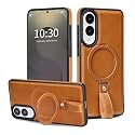 Butaiga for Samsung Galaxy S25 Edge Case Leather with Stand, Brown