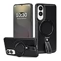 Butaiga for Samsung Galaxy S25 Edge Case Leather with Stand, Black