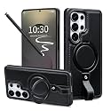 Butaiga for Samsung Galaxy S26 Ultra Case Leather with Stand, Black