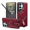 Butaiga for Samsung Galaxy S26 Ultra Case Leather with Stand, Burgundy