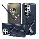 Butaiga for Samsung Galaxy S26 Ultra Case Leather with Stand, Navy