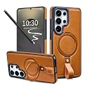 Butaiga for Samsung Galaxy S26 Ultra Case Leather with Stand, Brown