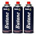Butane Gas For Portable Gas Stove, Gas Stove With Case For Picnic outdoor Cooking Camping (3Cartridge) Carbon Steel