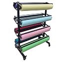 Butcher Paper Roll Holder, Craft & Kraft Paper Rack Dispenser Stand and Cutter, Holds Eight 36-inch Rolls – Suitable for Classrooms & Art (Paper Rolls Not Included)
