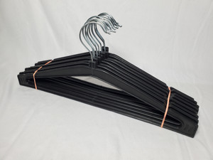 butiyanz set of 12 unbreakable heavy quality black plastic hangers for wardrobe plastic pack of 12 hangers