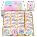 Butterfly Cookies 24 Pack Party Favors Decorated Birthday | INDIVIDUALLY WRAPPED Sugar Cookies | Gift Basket Peanut &amp; Nut Free Bulk