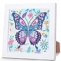 Butterfly Diamond Art Painting Kits for Kids with Frame Ages 6-12 (7x7 in)